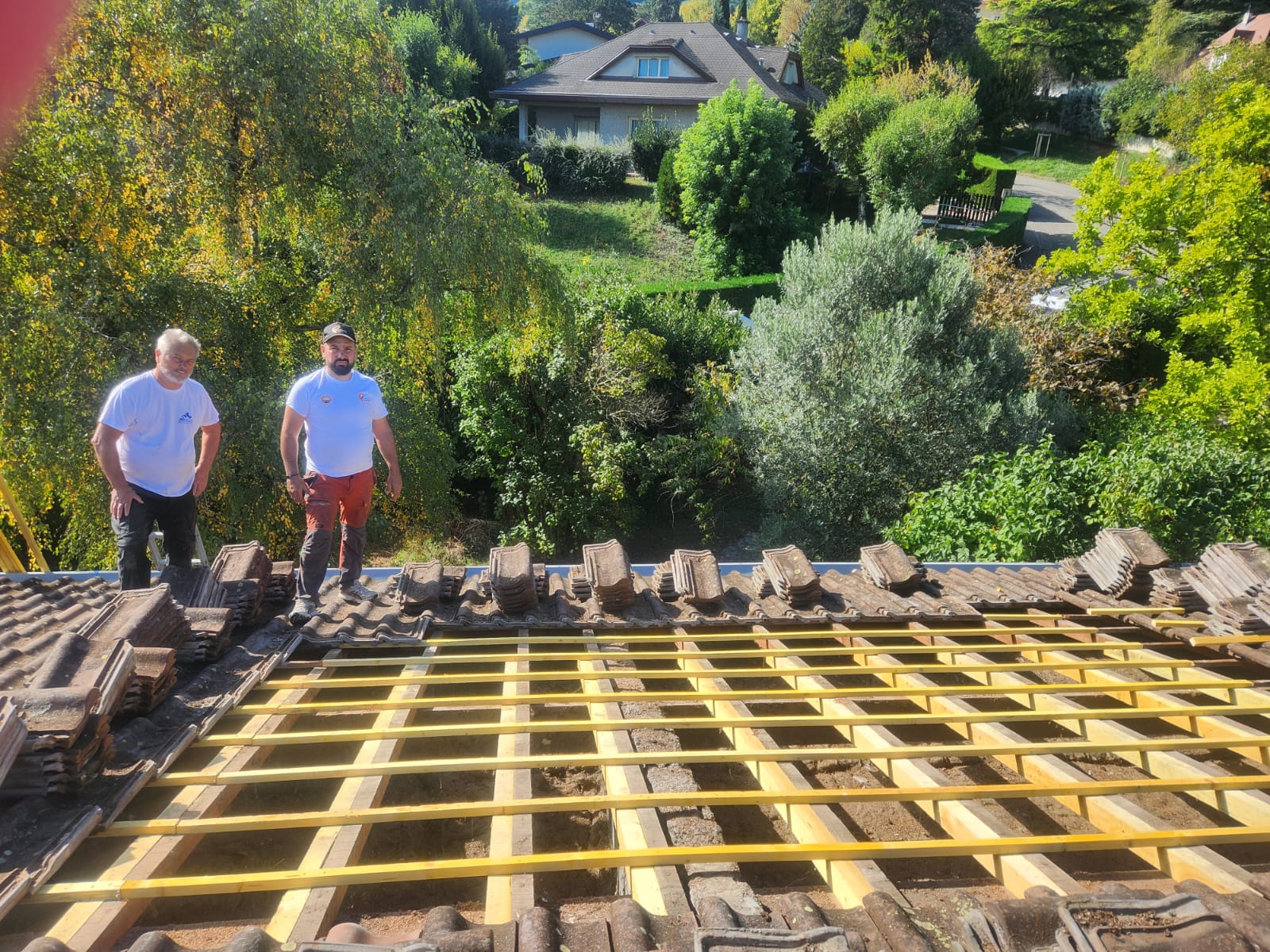 Chantier toiture équipe Destrich