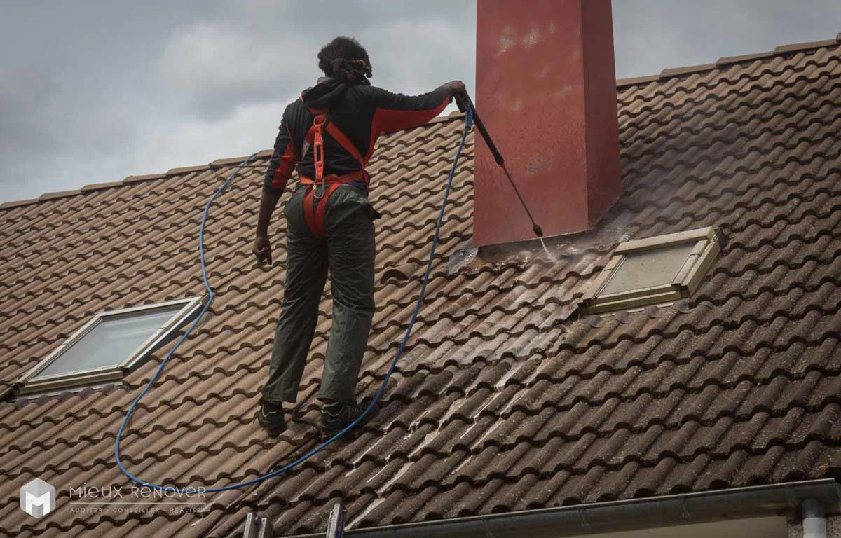 Nettoyage démoussage toiture couvreur